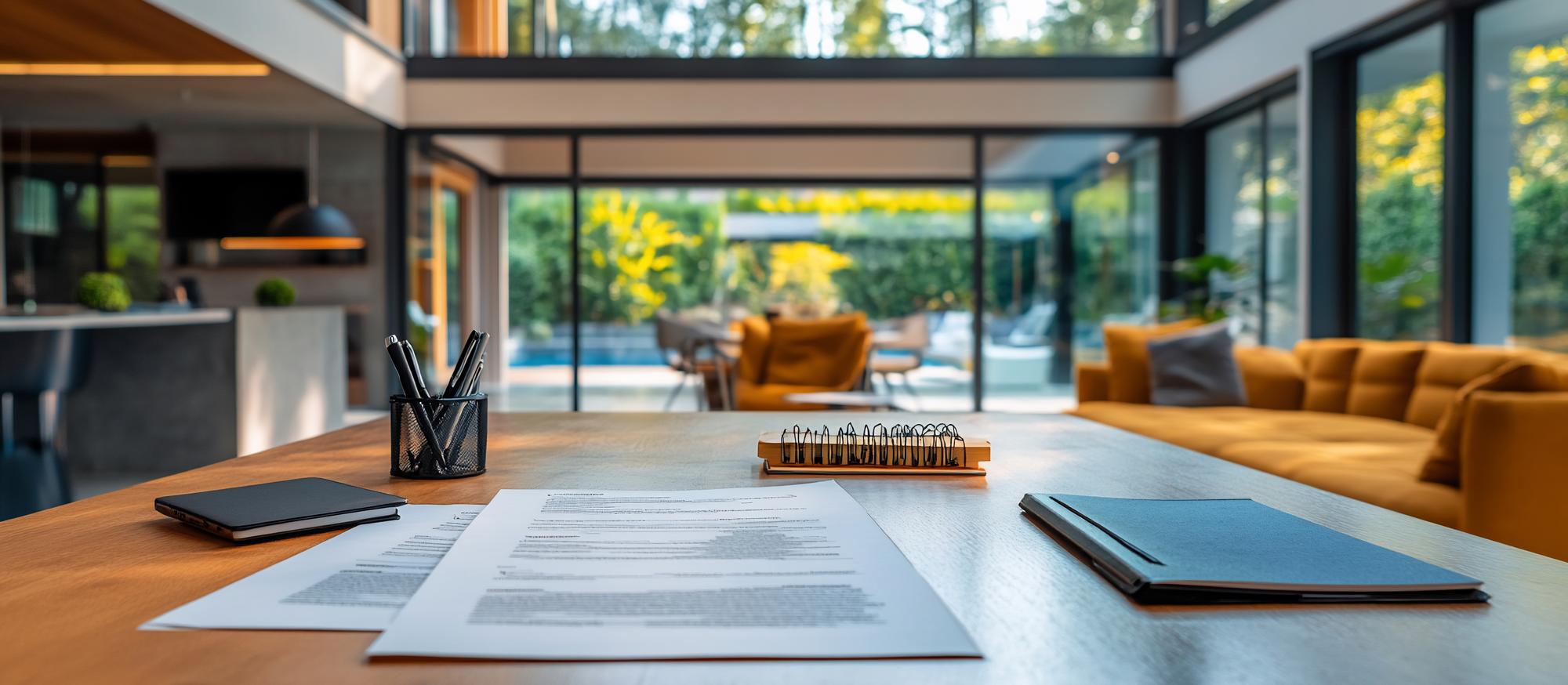 birou imobiliar, consultanță și hârtii pe masă
